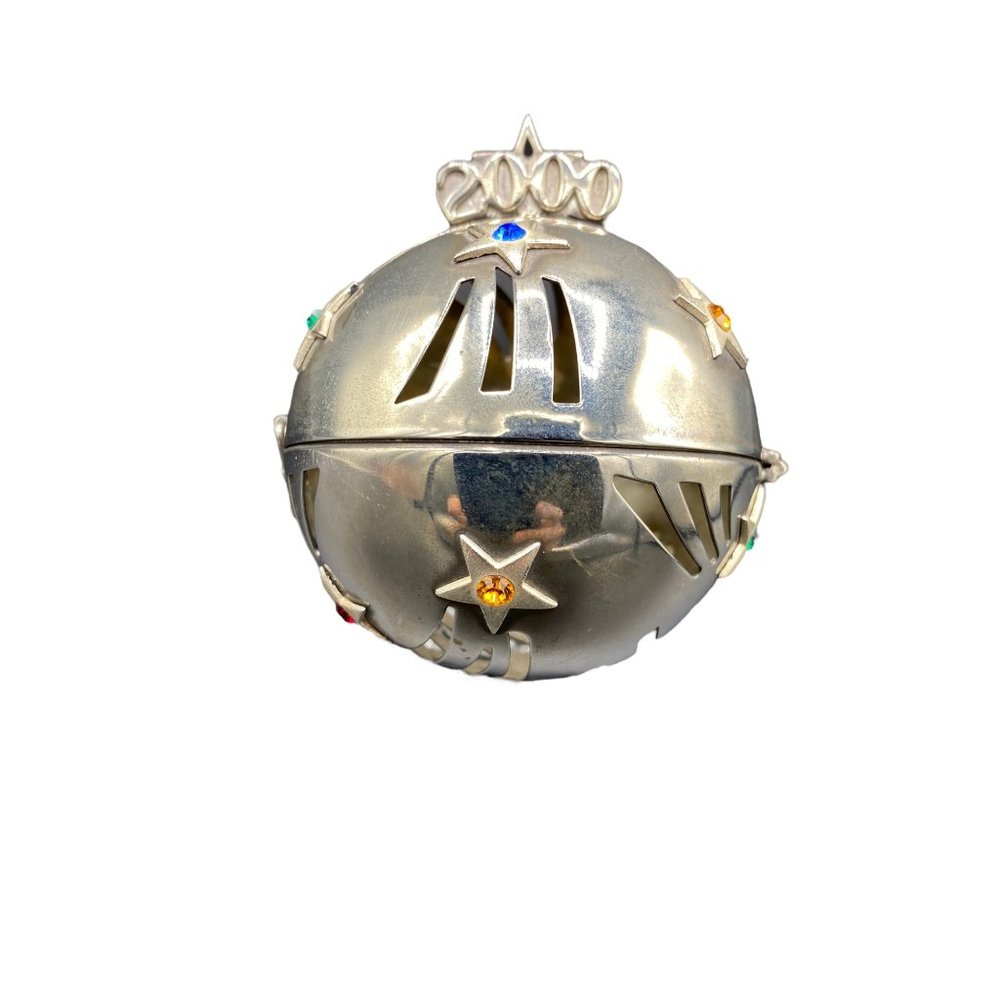 VINTAGE LENOX KIRK STIEFF SILVERPLATE MILLINIUM 2000 CHRISTMAS DECORATION BALL